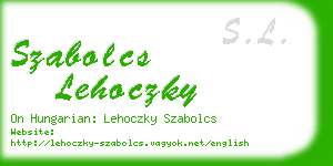 szabolcs lehoczky business card